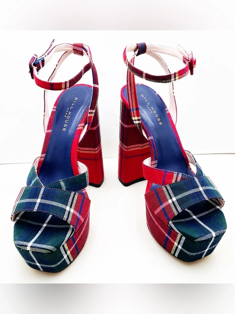 🆕{{Hill House Home} Green & Red Tartan Plaid Party Platforms